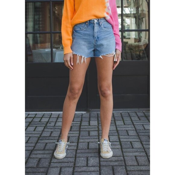 BLANKNYC Size 28 The Reeve High Rise Cruise Control Denim Shorts Distressed - Picture 1 of 4